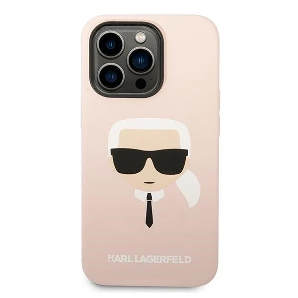 Puzdro Karl Lagerfeld KLHMP14LSLKHLP pre iPhone 14 Pro 6,1" pevné silikónové puzdro Karl`s Head Magsafe